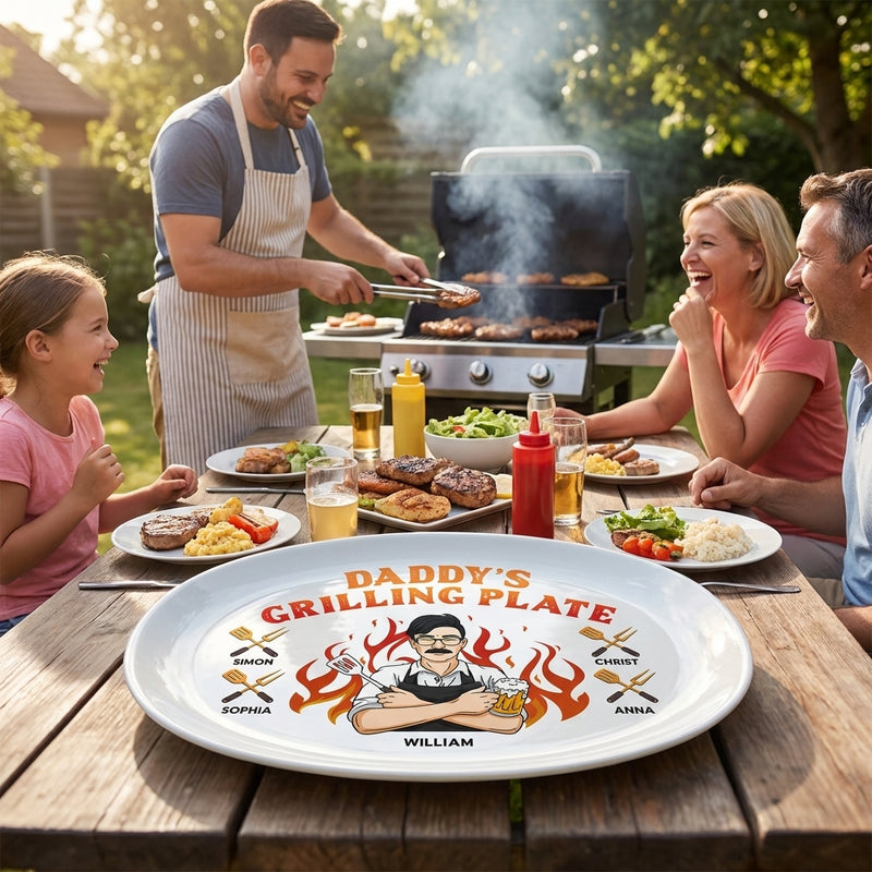 My Dad Is The Best Cook - Family Personalized Custom Platter - Father's Day, Birthday Gift For Dad