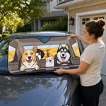 Custom Name Cartoon Pet Gifts for Pet Lovers - Personalized Auto Sunshade