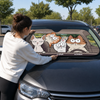Cat's Trip - Cat Personalized Custom Auto Windshield Sunshade, Car Window Protector - Gift For Pet Owners, Pet Lovers