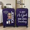 Personalized Custom Luggage Cover - Gift For Traveling Lovers, Travel Essentials For Women, Luggage Covers For Suitcase, Vacation Must Haves, Travel Gifts For Women, Honeymoon Essentials