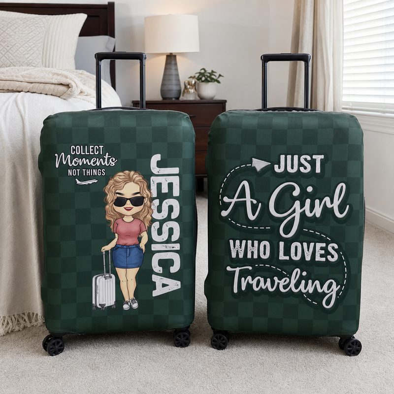 Personalized Custom Luggage Cover - Gift For Traveling Lovers, Travel Essentials For Women, Luggage Covers For Suitcase, Vacation Must Haves, Travel Gifts For Women, Honeymoon Essentials