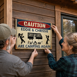 Custom Name Camping Couple Gifts - Personalized Metal Sign