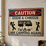 Custom Name Camping Couple Gifts - Personalized Metal Sign