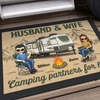Husband And Wife, Camping Partners For Life - Camping Personalized Custom Home Decor Decorative Mat - House Warming Gift For Husband Wife, Camping Lovers