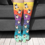 Cute Cat Rainbow Gifts for Cat Lovers - Colorful Socks