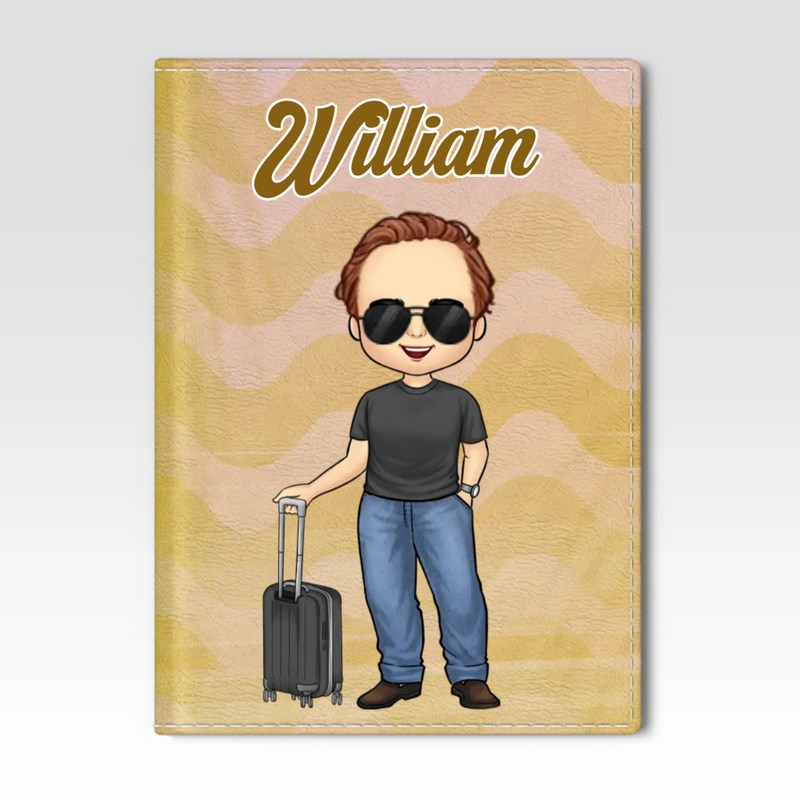 Colorful Wavy Lines - Personalized Passport Cover, Passport Holder - Gift For Bestie