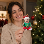 Custom Photo Christmas Baby Elf Gifts - Personalized Ornament