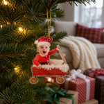 Custom Photo Baby Santa Christmas Keepsake - Personalized Ornament