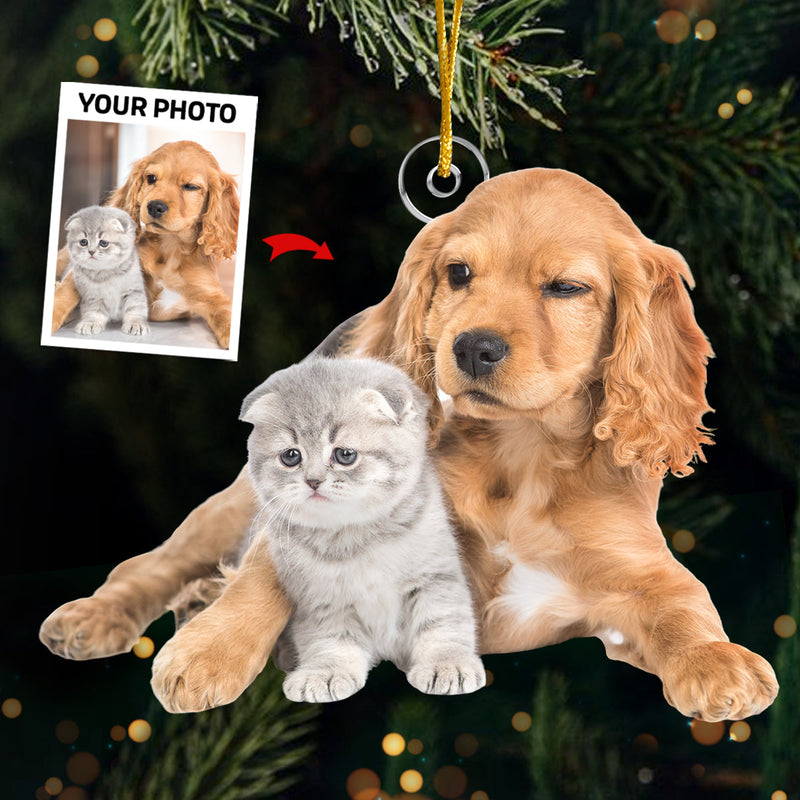 Custom Photo Have Yourself A Furry Little Christmas - Dog & Cat Personalized Custom Ornament - Acrylic Custom Shaped - Christmas Gift For Pet Owners, Pet Lovers