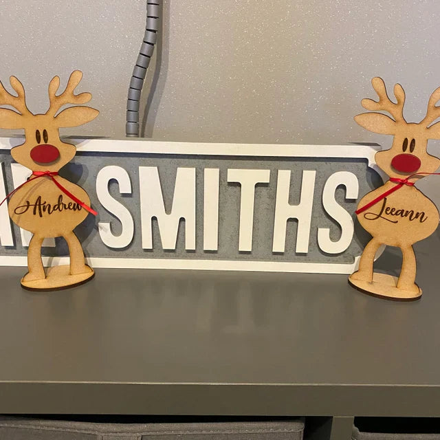 Christmas Is Where Cutest Reindeer Of All - Personalized Custom Reindeer Christmas Place Names - Christmas Decoration, Keepsake Gift, Table Decoration, Favors, Christmas Gift
