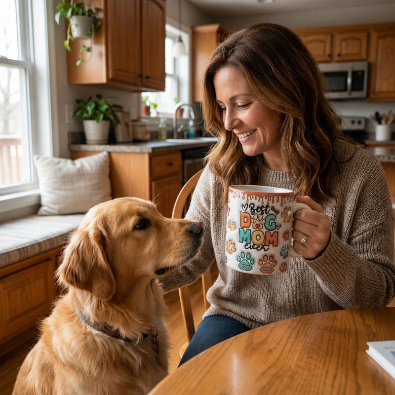 Custom Name Dog Mom Gifts for Women - Personalized Mugs