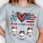 Custom Name Patriotic Cat Gifts for Cat Lovers - Personalized Apparel
