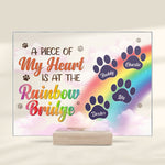 Custom Name Rainbow Bridge Memorial Pet Gifts - Personalized Acrylic Plaque