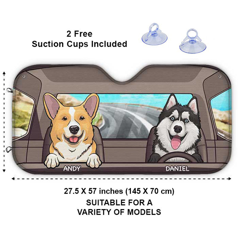 Custom Name Cartoon Pet Gifts for Pet Lovers - Personalized Auto Sunshade
