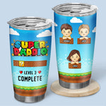 Custom Name Super Dad Gamer Gifts for Fathers - Personalized Tumbler
