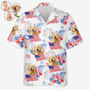 Custom Photo Roll Out Those Crazy Days Of Summer - Dog & Cat Personalized Custom Unisex Patriotic Tropical Hawaiian Aloha Shirt - Independence Day, 4th Of July, Summer Vacation Gift, Gift For Pet Owners, Pet Lovers