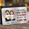 No Matter Where You Are - Couple Personalized Custom Aluminum Wallet Card - Gift For Husband Wife