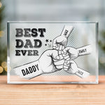 Custom Name Best Dad Ever Fist Bump Gifts - Personalized Shaped Acrylic Plaque