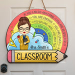 Custom Teacher Character Inspirational Classroom Decor - Personalized Wood Sign