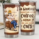 Custom Name Cat Lover Gifts for Women - Personalized Tumbler