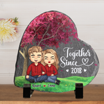 Custom Name Anniversary Gifts for Couples - Personalized Stone With Stand