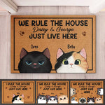 Custom Cat Name House Rules Gifts for Cat Lovers - Personalized Doormat