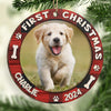 Fur Baby's First Christmas - Personalized Custom Round Shaped Wood Christmas Ornament - Upload Image, Gift For Pet Lovers, Christmas Gift