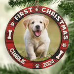 Custom Pet Photo First Christmas Gifts for Dog Lovers - Personalized Ornament