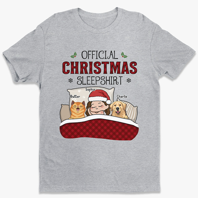 Official Christmas Sleepshirt - Dog & Cat Personalized Custom Unisex T-shirt, Hoodie, Sweatshirt - Christmas Gift For Pet Owners, Pet Lovers