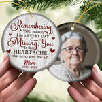 Custom Photo Memorial Gifts for Mom - Personalized Ceramic Ornament