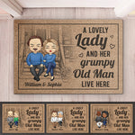 Custom Name Lovely Lady Grumpy Old Man Couple Gifts - Personalized Doormat