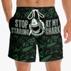 Stop Staring At My Cock - Funny Personalized Custom Tropical Hawaiian Aloha Men Beach Shorts - Summer Vacation Gift, Birthday Party Gift For Husband