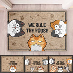 Custom Cats Rule the House Home Decor - Personalized Doormat