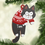 Custom Name Christmas Cat Gifts for Cat Lovers - Personalized Ornament