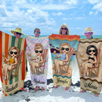 Custom Name Beach Vacation Gifts for Women - Personalized Beach Towel