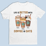 Custom Name Coffee and Cat Lover Gifts - Personalized Apparel