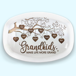 Custom Name Grandkids Family Tree Gifts for Grandparents - Personalized Platter