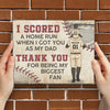 Thanks For Being My Biggest Fan - Family Personalized Custom Horizontal Tabletop, Desk Canvas With Easel Back - Birthday Gift For Dad