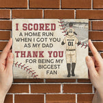 Custom Name Baseball Dad Gifts - Personalized Easel Canvas
