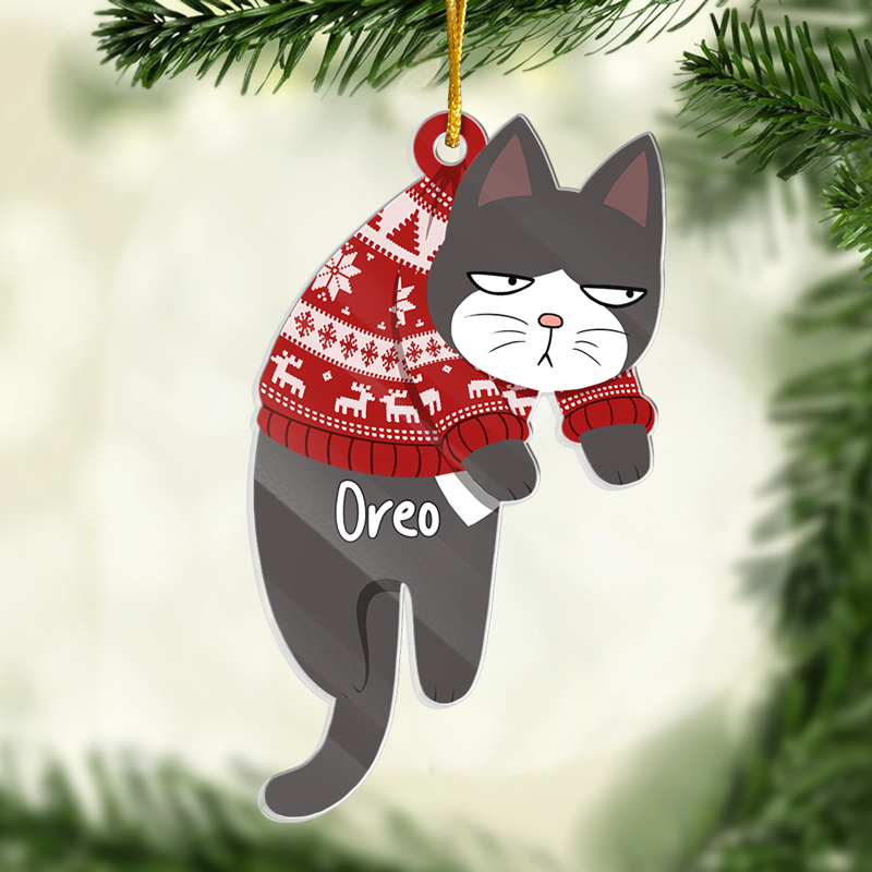 All I Want For Christmas Is A Cat By My Side - Cat Personalized Custom Ornament - Acrylic Custom Shaped - Christmas Gift For Pet Owners, Pet Lovers