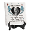 Custom Photo Deep In Our Hearts You'll Always Stay - Memorial Personalized Custom Square Shaped Ceramic Plaque With Stand - Sympathy Gift, Gift For Family Members