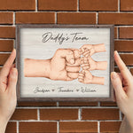 Custom Name Daddy's Team Gifts for Dad - Personalized Easel Canvas