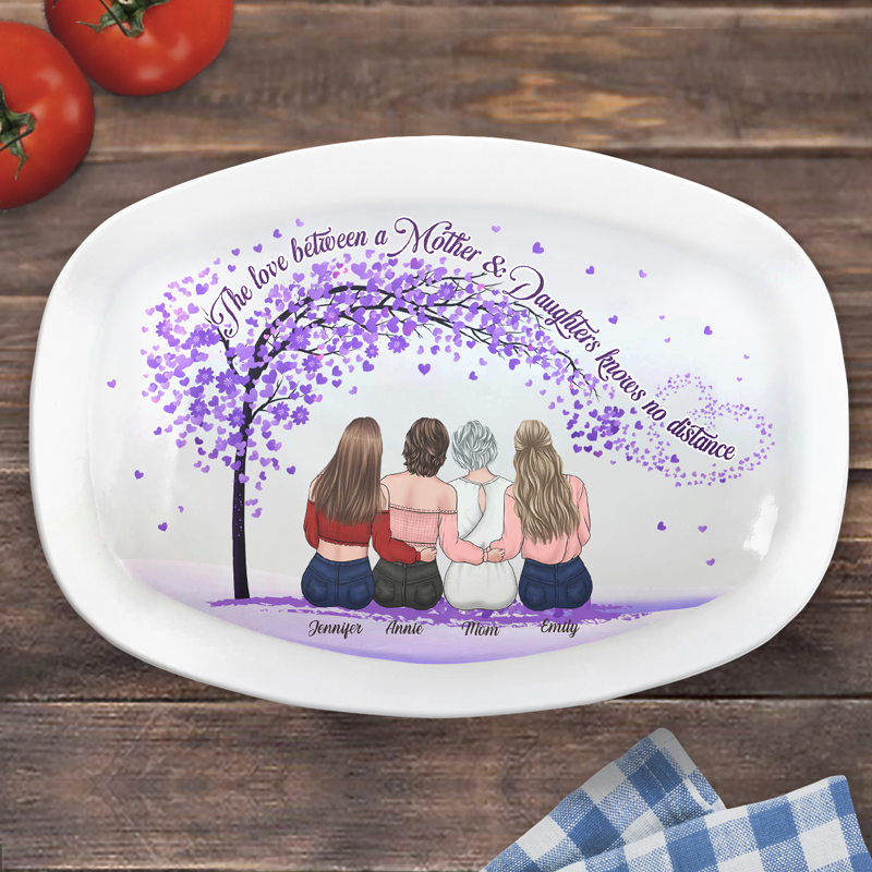 Custom Name Mother Daughter Long Distance Gifts - Personalized Platter