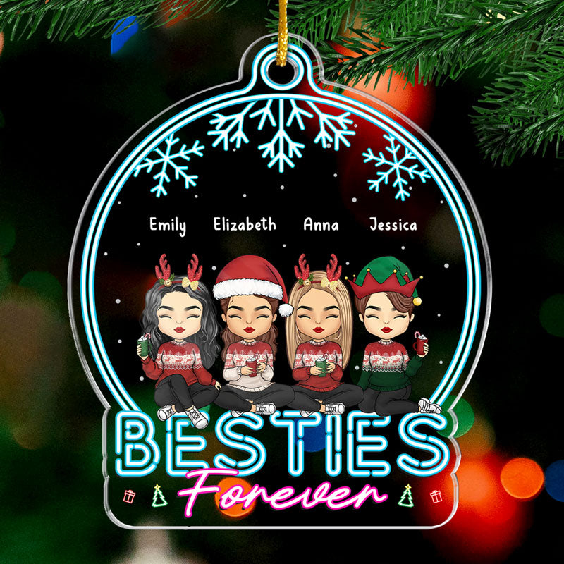Custom Name Christmas Bestie Gifts for Women - Personalized Ornament