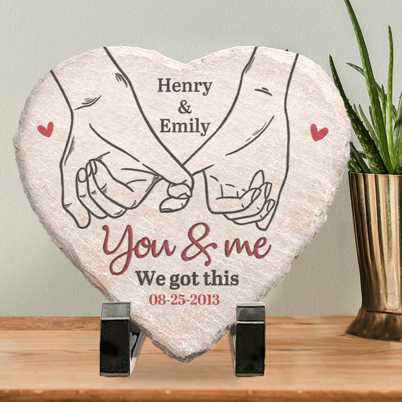 I Love You In Every Universe - Couple Personalized Custom Heart Shaped Stone With Stand - Gift For Husband Wife, Anniversary