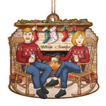 Custom Name Christmas Fireplace Couple Gifts - Personalized Ornament