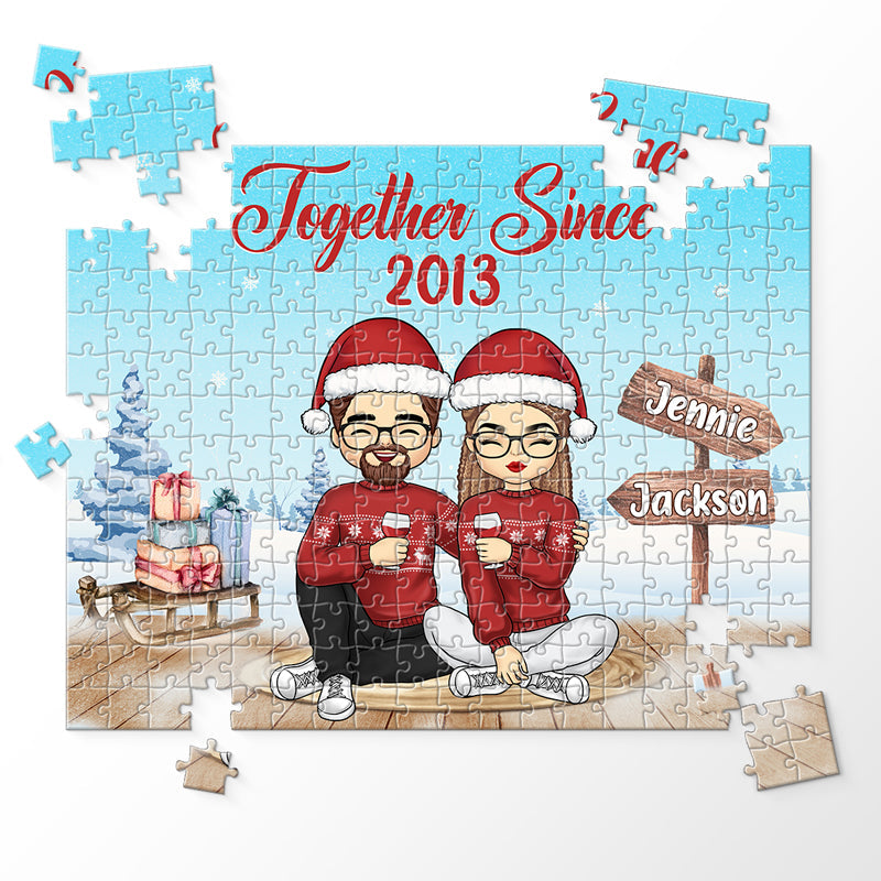 We Go Together Like Copy And Paste - Couple Personalized Custom Jigsaw Puzzle - Christmas Gift For Husband Wife, Anniversary