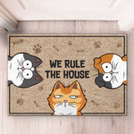 Custom Cats Rule the House Home Decor - Personalized Doormat