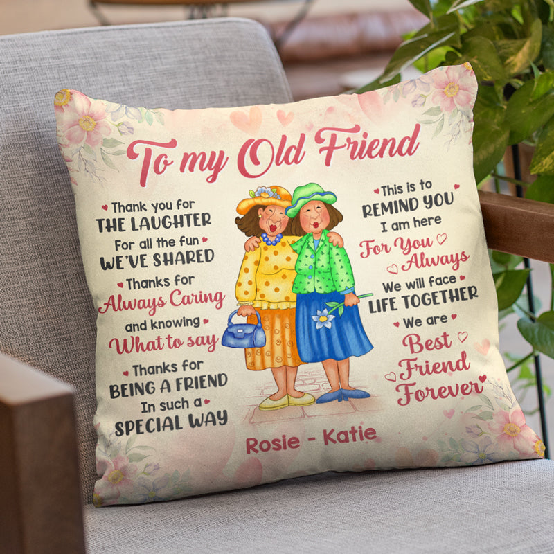 Custom Name Old Friend Gifts for Women - Personalized Pillow