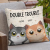Double Trouble - Cat Personalized Custom Pillow - Gift For Pet Owners, Pet Lovers